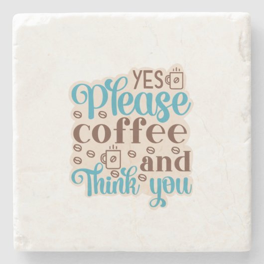 Kaffee Art Kaffee und denken Sie Steinuntersetzer (Vorderseite)