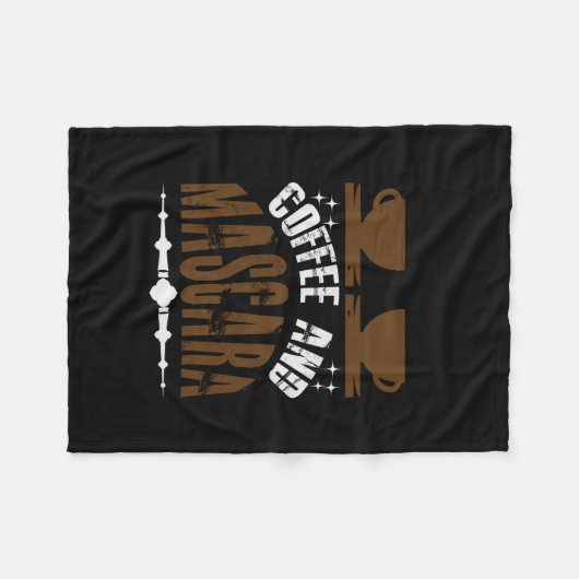 Kaffee Art Kaffee und Mascara Fleecedecke (Vorderseite (Horizontal))