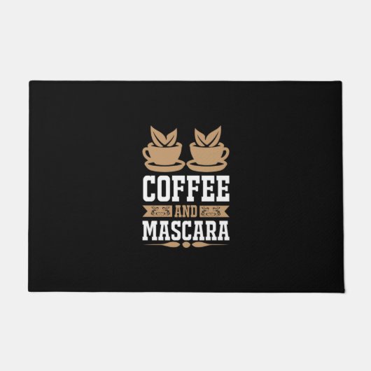 Kaffee Art Kaffee und Mascara Fußmatte (Vorderseite)