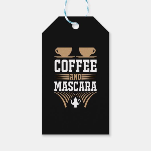 Kaffee Art Kaffee und Mascara Geschenkanhänger (Vorderseite)