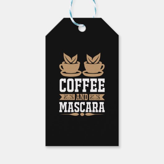 Kaffee Art Kaffee und Mascara Geschenkanhänger (Vorderseite)