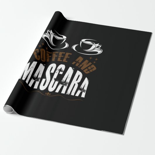 Kaffee Art Kaffee und Mascara Geschenkpapier (Ungerollt)
