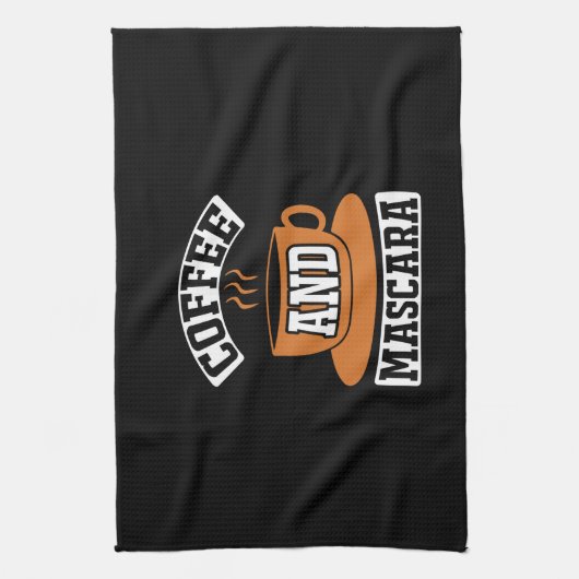 Kaffee Art Kaffee und Mascara Geschirrtuch (Vertikal)