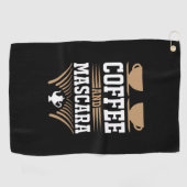 Kaffee Art Kaffee und Mascara Golfhandtuch (Horizontal)