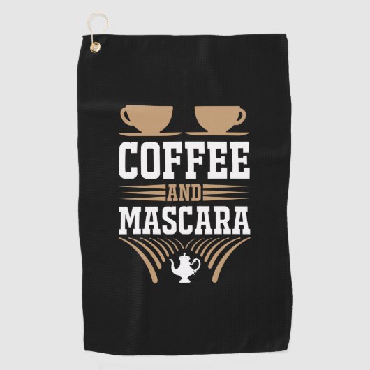 Kaffee Art Kaffee und Mascara Golfhandtuch (Vorderseite)