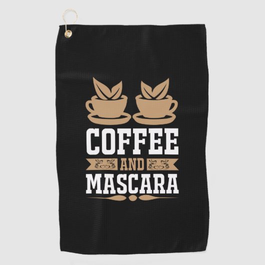 Kaffee Art Kaffee und Mascara Golfhandtuch (Vorderseite)
