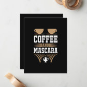 Kaffee Art Kaffee und Mascara Mitteilungskarte (Vorderseite/Rückseite Beispiel)
