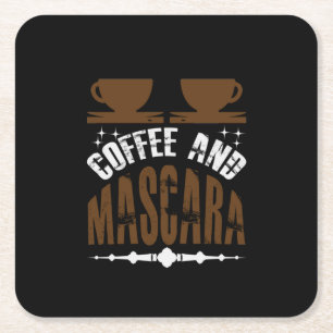 Kaffee Art Kaffee und Mascara Rechteckiger Pappuntersetzer