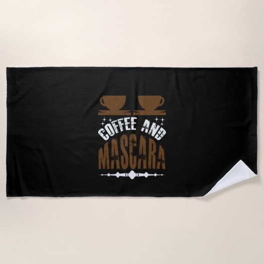 Kaffee Art Kaffee und Mascara Strandtuch (Vorderseite)