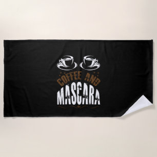 Kaffee Art Kaffee und Mascara Strandtuch