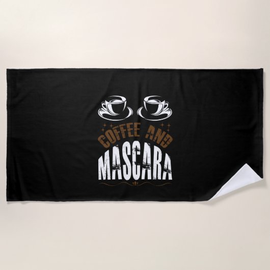 Kaffee Art Kaffee und Mascara Strandtuch (Vorderseite)