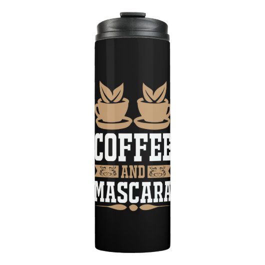 Kaffee Art Kaffee und Mascara Thermosbecher (Vorderseite)