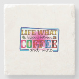 Kaffee Art Kaffee und Wein Steinuntersetzer