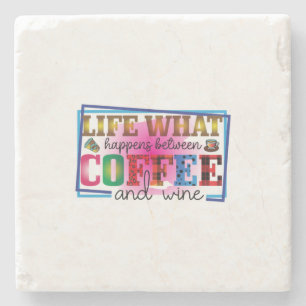 Kaffee Art Kaffee und Wein Steinuntersetzer