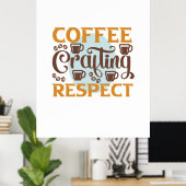 Kaffee Art Kaffeekaffee Achtung Poster (Heimbüro)