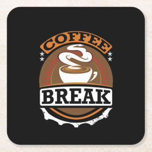 Kaffee Art Kaffeepause Rechteckiger Pappuntersetzer