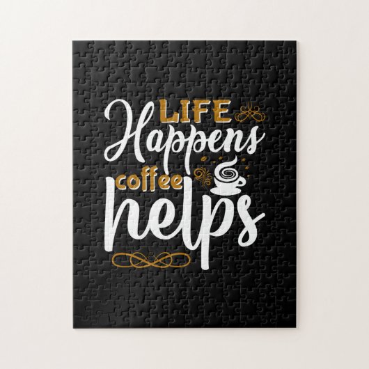 Kaffee Art Life Happen Kaffee hilft Puzzle (Vertikal)