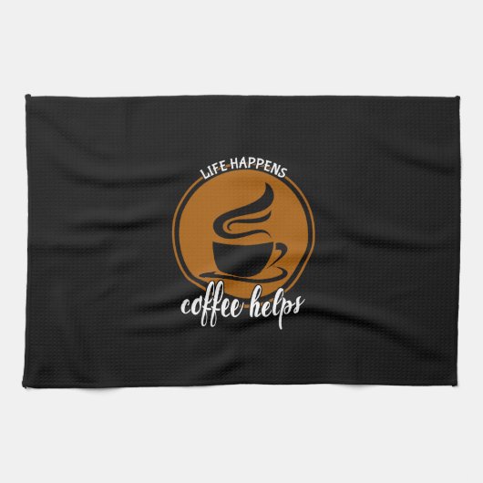 Kaffee Art Life Happy Kaffee Hilfe Geschirrtuch (Horizontal)