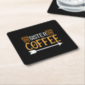 Kaffee Art Sister Coffee Rechteckiger Pappuntersetzer (angewinkelt)