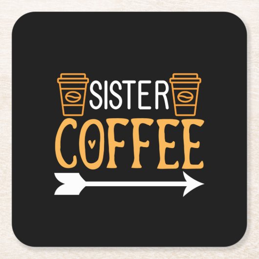 Kaffee Art Sister Coffee Rechteckiger Pappuntersetzer (Vorderseite)