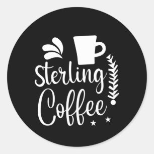 Kaffee Art Sterling Kaffee Runder Aufkleber