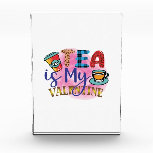 Kaffee Art Tee ist mein Valentin Fotoblock (Vorderseite)
