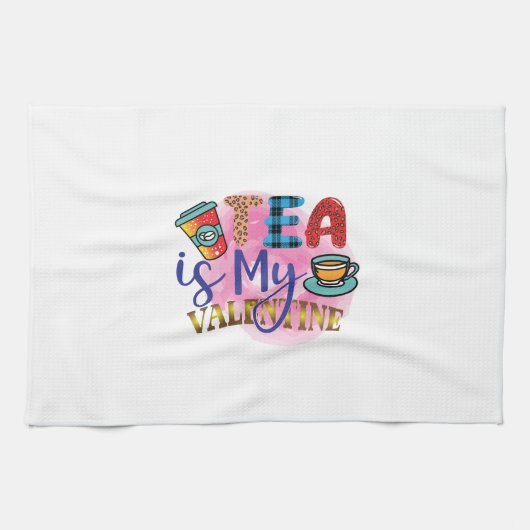 Kaffee Art Tee ist mein Valentin Geschirrtuch (Horizontal)