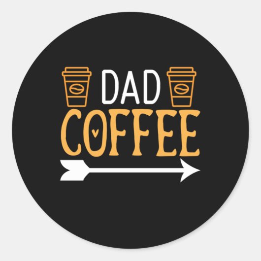 Kaffee Art Vater Kaffee Runder Aufkleber (Vorderseite)