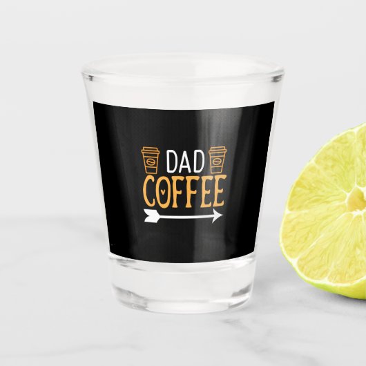 Kaffee Art Vater Kaffee Schnapsglas (Vorderseite)