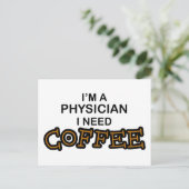 Kaffee - Arzt Postkarte (Stehend Vorderseite)