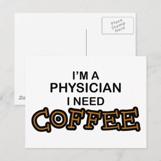Kaffee - Arzt Postkarte (Vorne/Hinten)
