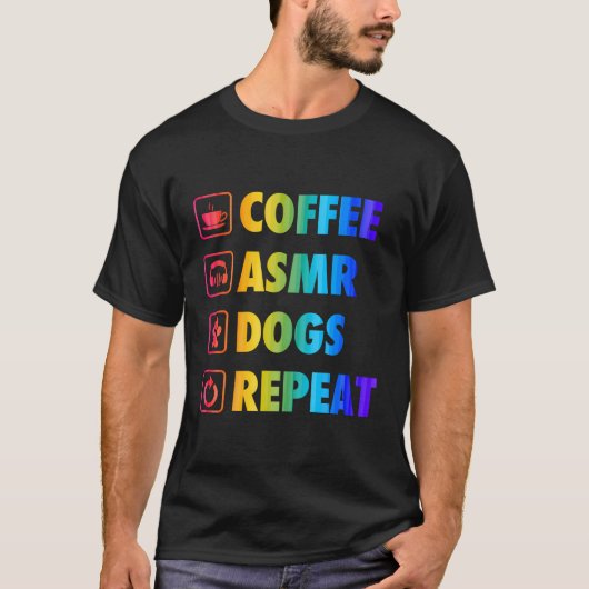 Kaffee Asmr Hunde wiederholen Leben einfache Basic T-Shirt (Vorderseite)
