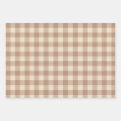 Kaffee Ästhetik Beige und Weiß Gingham Muster Geschenkpapier Set (Vorderseite)