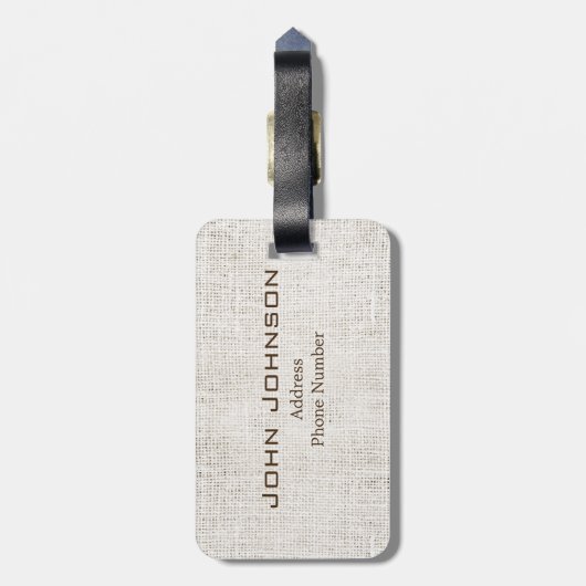 Kaffee auf Burlap Word Cloud Aquamarin ID283 Gepäckanhänger (Rückseite vertikal)