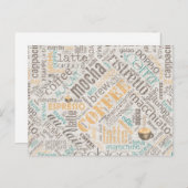 Kaffee auf Burlap Word Cloud Aquamarin ID283 Postkarte (Vorne/Hinten)