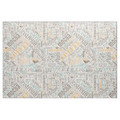 Kaffee auf Burlap Word Cloud Aquamarin ID283 Stoff (Fat Quarter (45,7 x 55,9 cm))