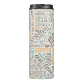 Kaffee auf Burlap Word Cloud Aquamarin ID283 Thermosbecher (Rückseite)