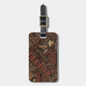 Kaffee auf Burlap Word Cloud Brown ID283 Gepäckanhänger (Vorderseite vertikal)