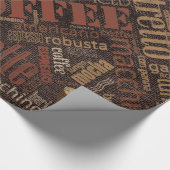 Kaffee auf Burlap Word Cloud Brown ID283 Geschenkpapier (Ecke)