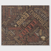 Kaffee auf Burlap Word Cloud Brown ID283 Geschenkpapier (Flach)