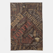 Kaffee auf Burlap Word Cloud Brown ID283 Geschirrtuch (Vertikal)