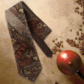 Kaffee auf Burlap Word Cloud Brown ID283 Krawatte