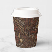 Kaffee auf Burlap Word Cloud Brown ID283 Pappbecher (Rechts)