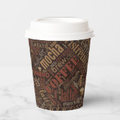 Kaffee auf Burlap Word Cloud Brown ID283 Pappbecher (Vorderseite)