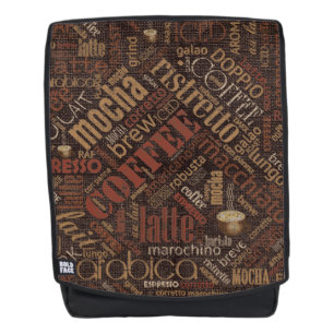 Kaffee auf Burlap Word Cloud Brown ID283 Rucksack