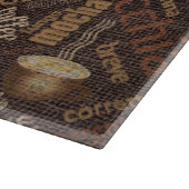 Kaffee auf Burlap Word Cloud Brown ID283 Schneidebrett (Ecke)