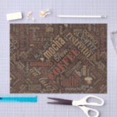 Kaffee auf Burlap Word Cloud Brown ID283 Seidenpapier (Handwerk)
