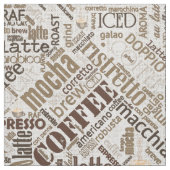 Kaffee auf Burlap Word Cloud Brown ID283 Stoff (Muster)