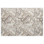 Kaffee auf Burlap Word Cloud Brown ID283 Stoff (Fat Quarter (45,7 x 55,9 cm))