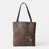 Kaffee auf Burlap Word Cloud Brown ID283 Tasche (Rückseite)